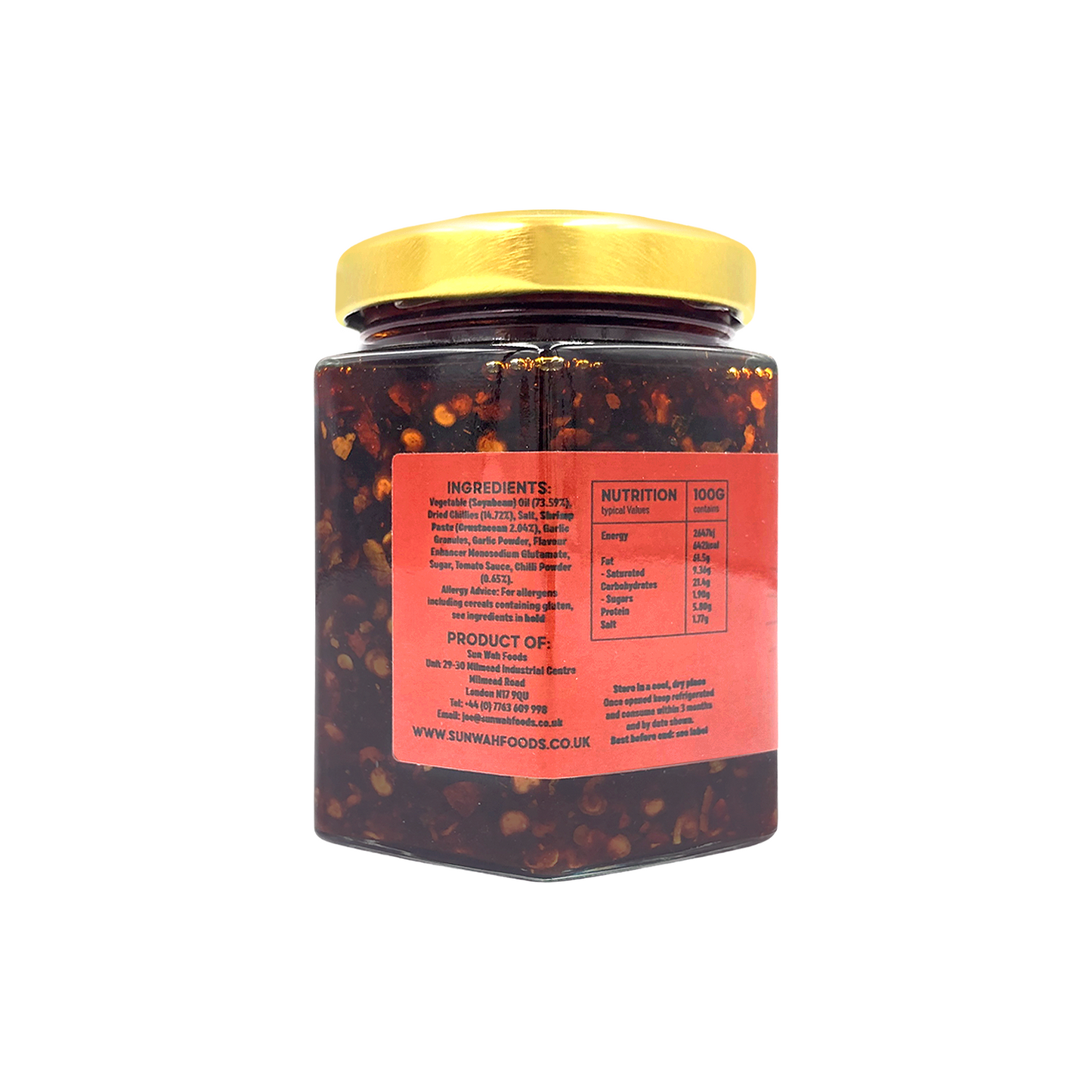 SUN WAH Chilli Oil with Shrimp (Medium Hot) 新華蝦米辣椒油 (中辣) 180g