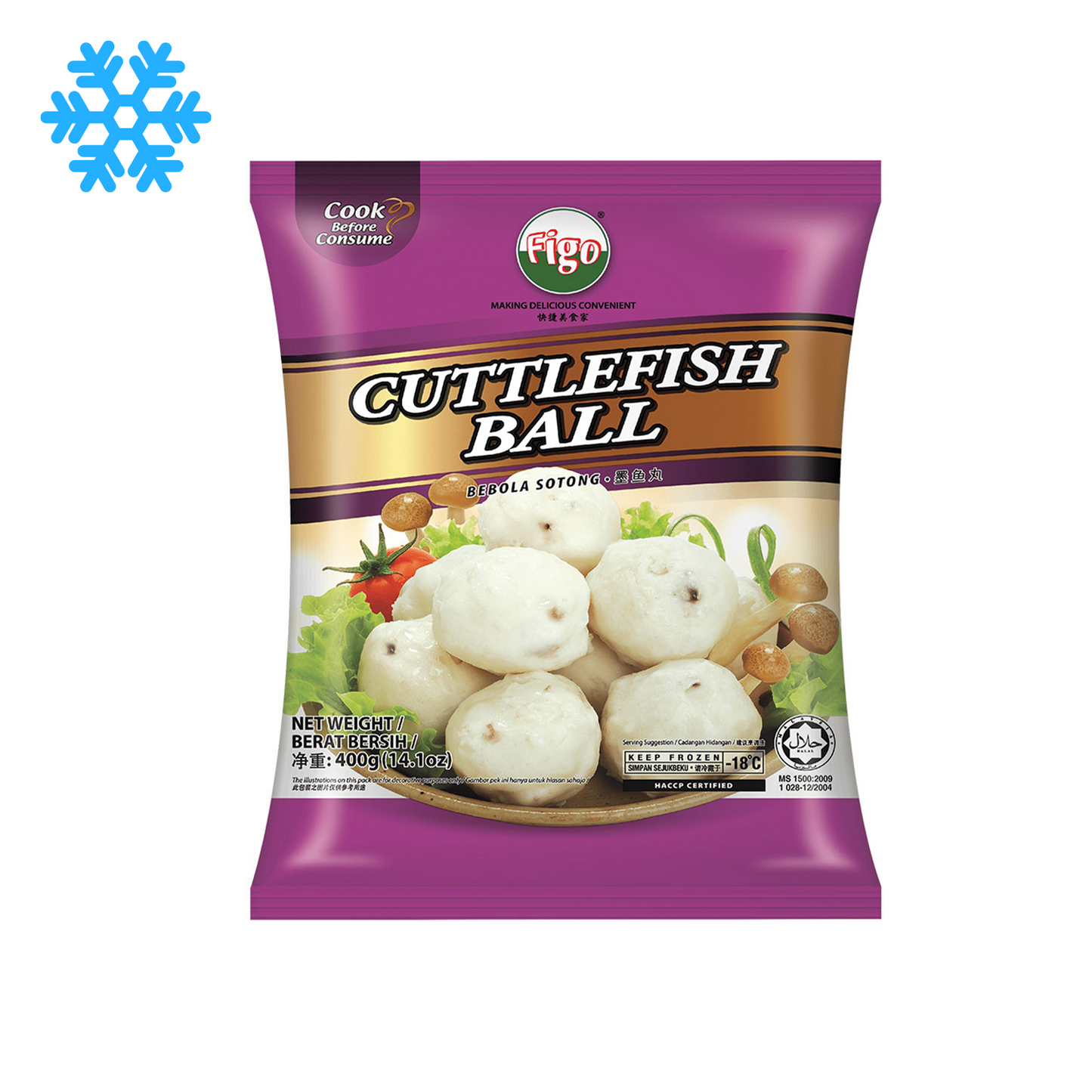 FROZEN ❄ FIGO Cuttlefish Balls 墨魚丸 400g