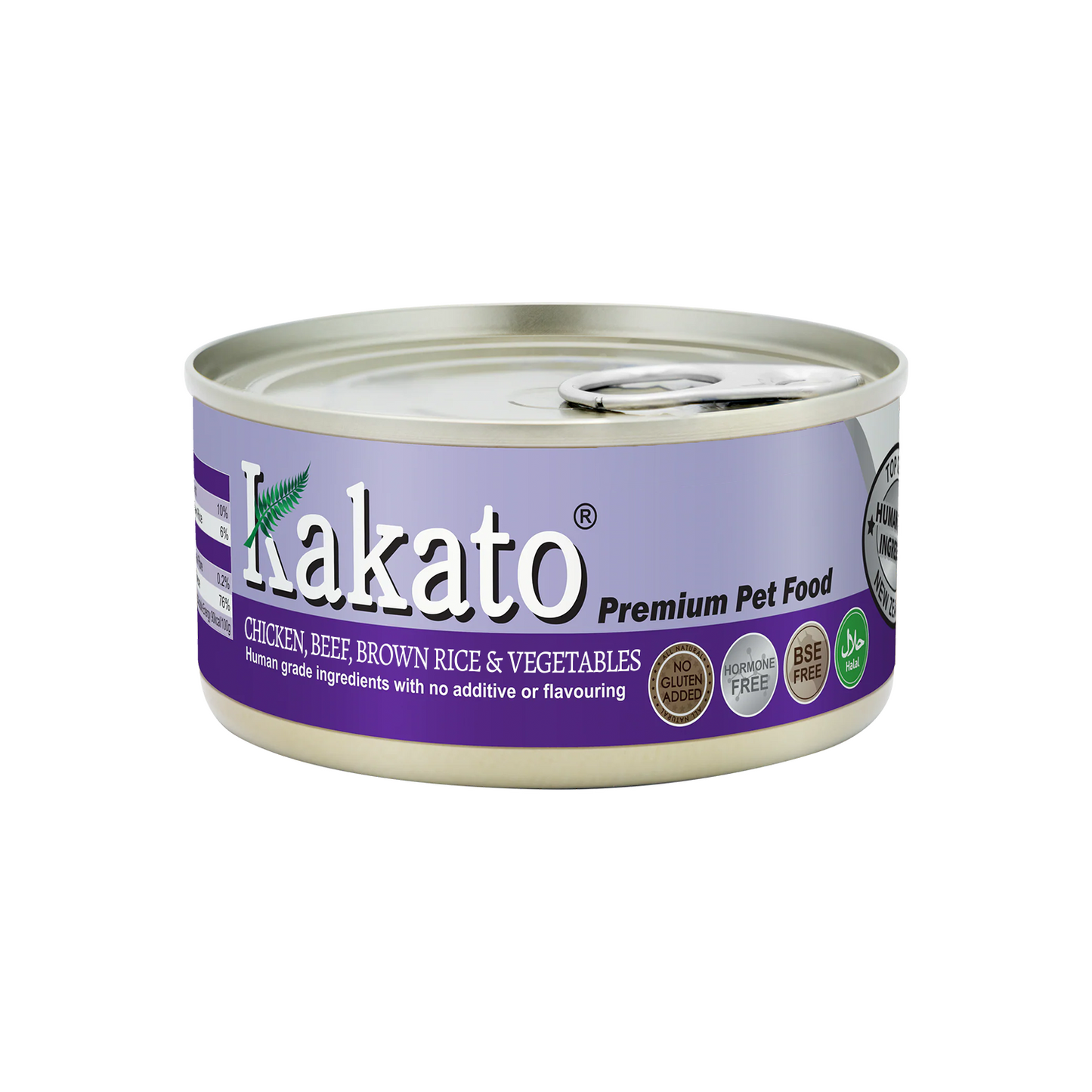KAKATO Complementary Diet For Cats & Dogs (Chicken, Beef, Brown Rice & Vegetables) 卡格貓狗鮮食罐 (雞, 牛, 糙米, 蔬菜) 170g