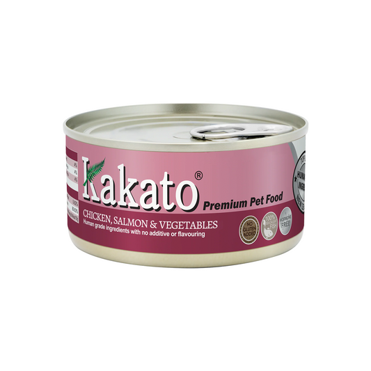 KAKATO Complementary Diet For Cats & Dogs (Chicken, Salmon & Vegetables) 卡格貓狗鮮食罐 (雞, 三文魚, 蔬菜) 170g