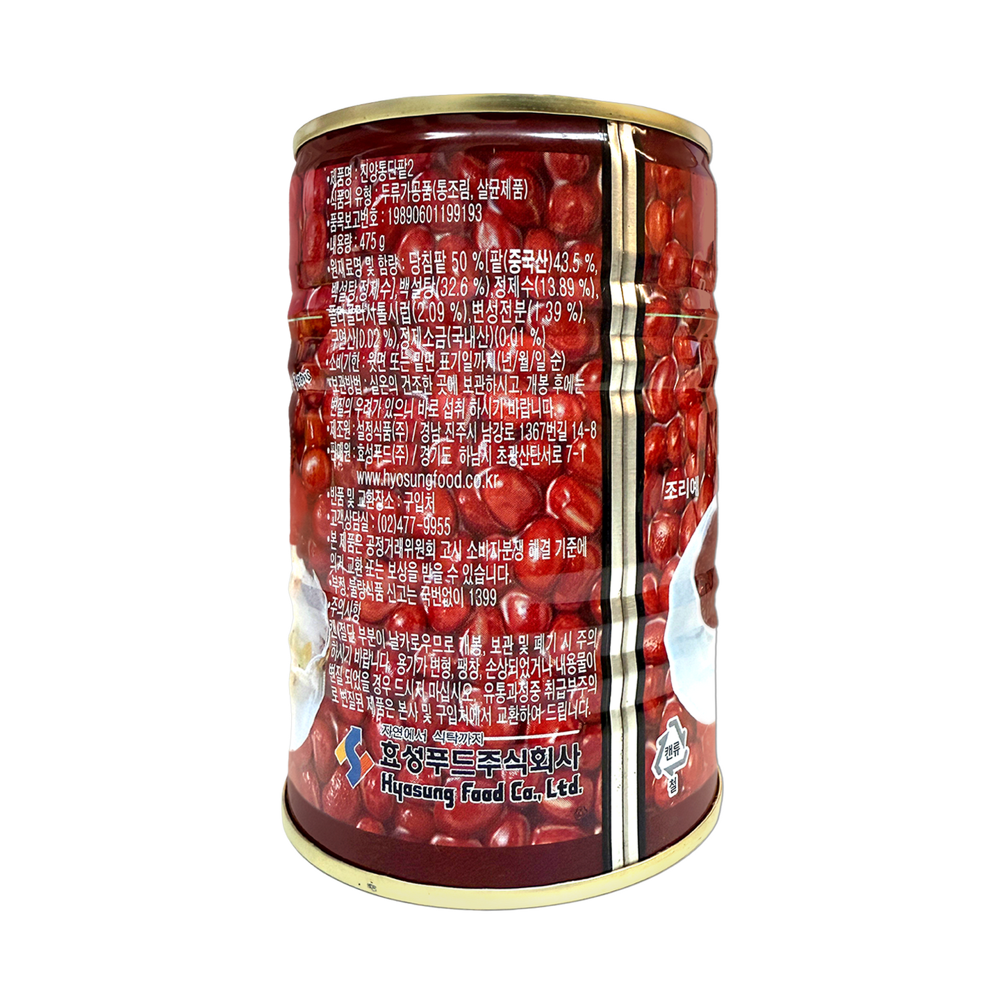 HYOSUNG Canned Sweet Red Bean Paste 韓國罐頭甜紅豆沙 475g