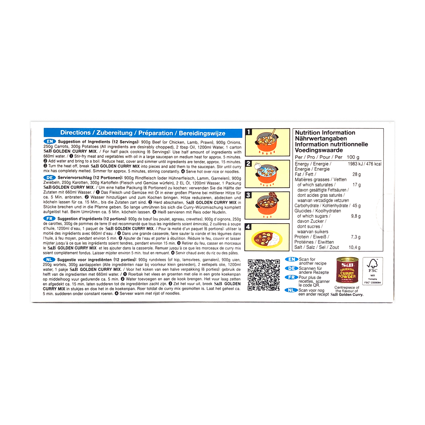 S&B Golden Curry Mix (Hot) 日本金牌咖哩塊 (辣味) 220g