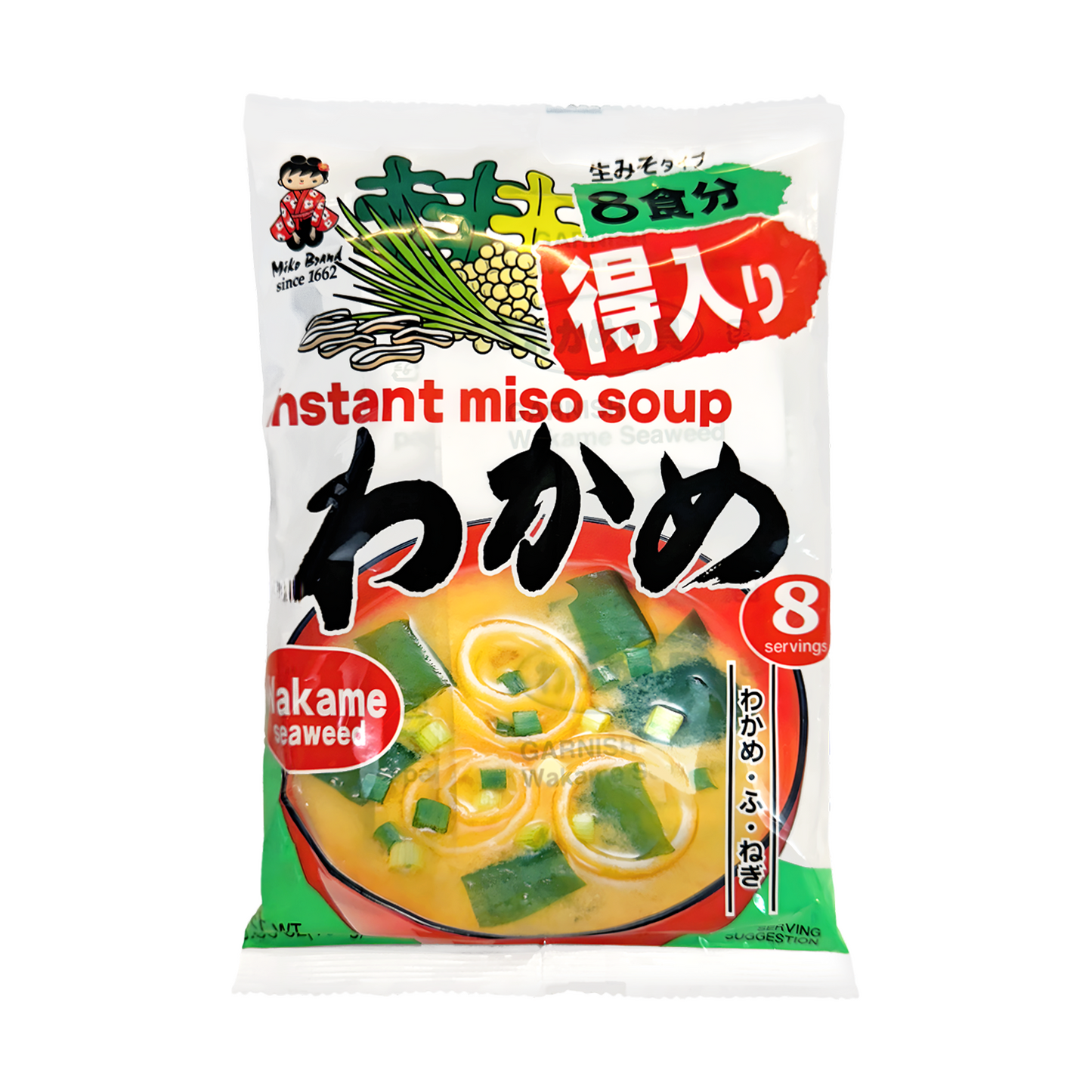 MIKO BRAND Instant Miso Soup (Wakame Seaweed) 神州一味噌日本即食味噌湯包 (若布海藻) 8pcs